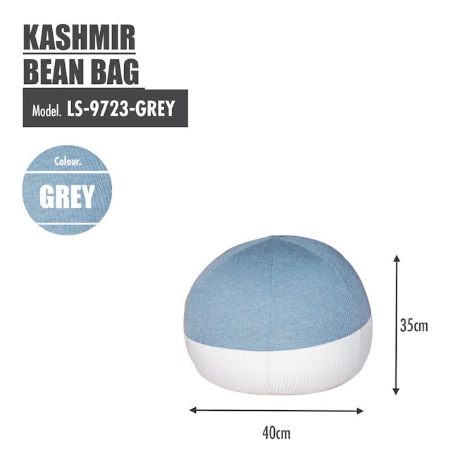 HOUZE Kashmir Bean Bag - Silver Grey (2 Sizes) - 4