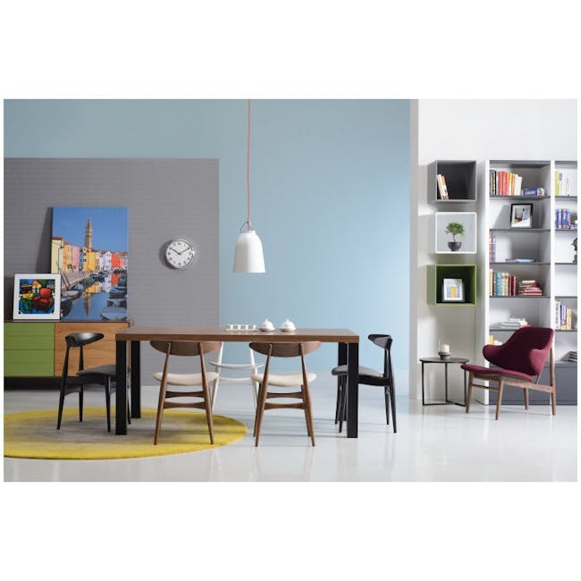 Tricia Dining Chair - Walnut, Espresso (Faux Leather) - 8 - Modern dining room, contemporary furniture, minimalist design