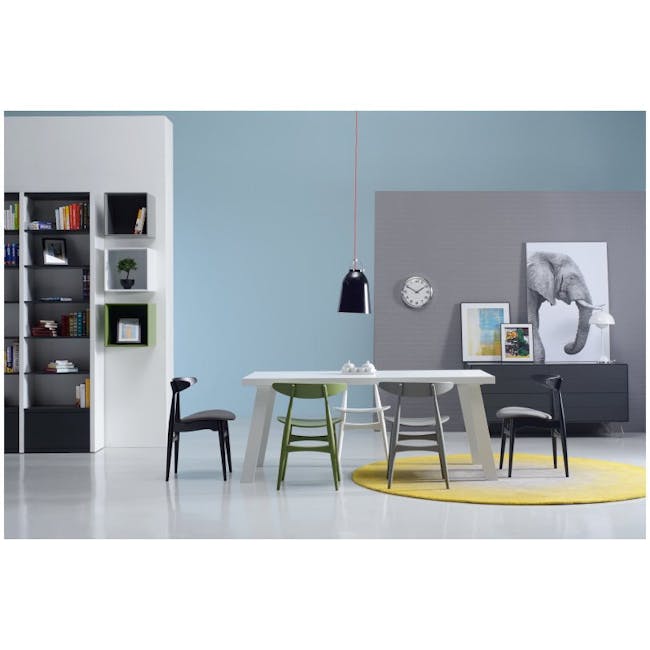 Tricia Dining Chair - Walnut, Espresso (Faux Leather) - 6 - Modern dining room, minimalist design, contemporary furniture