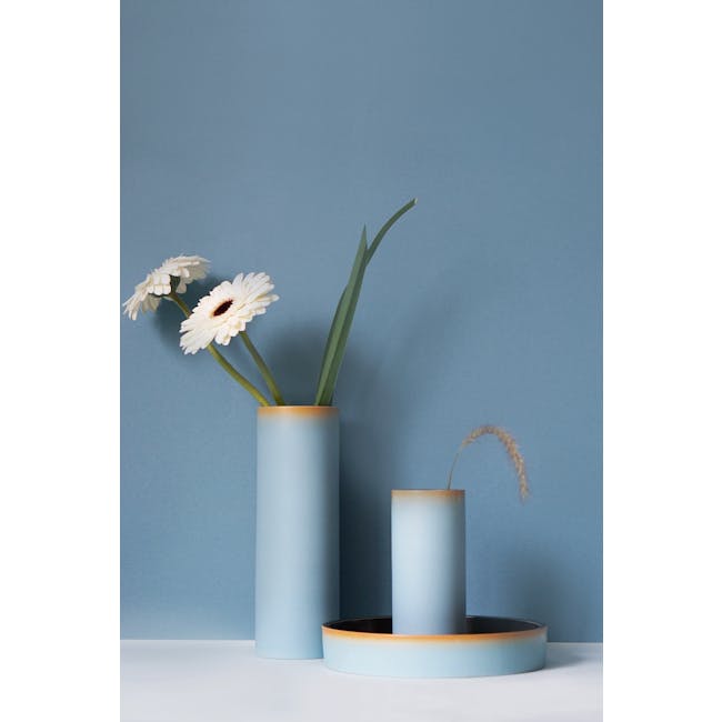 Tubular Short Vase 15 cm - Sky Blue - 1