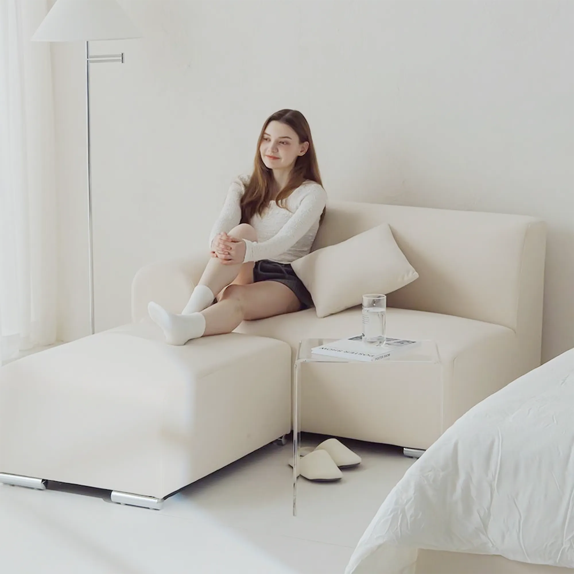 Arco 2 Seater Chaise Sofa - Grey (Pet Friendly) - 21
