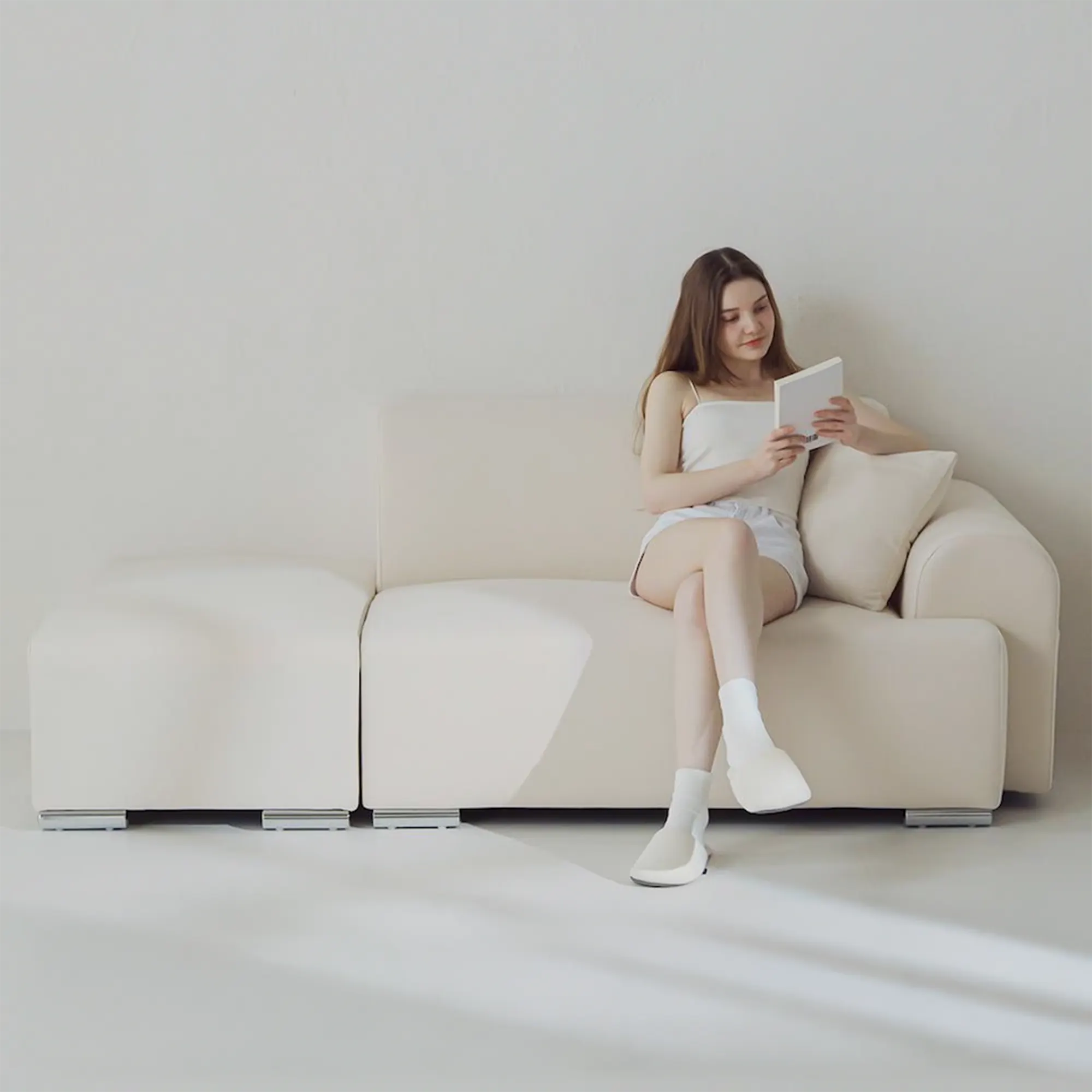 Arco 2 Seater Chaise Sofa - Grey (Pet Friendly) - 22