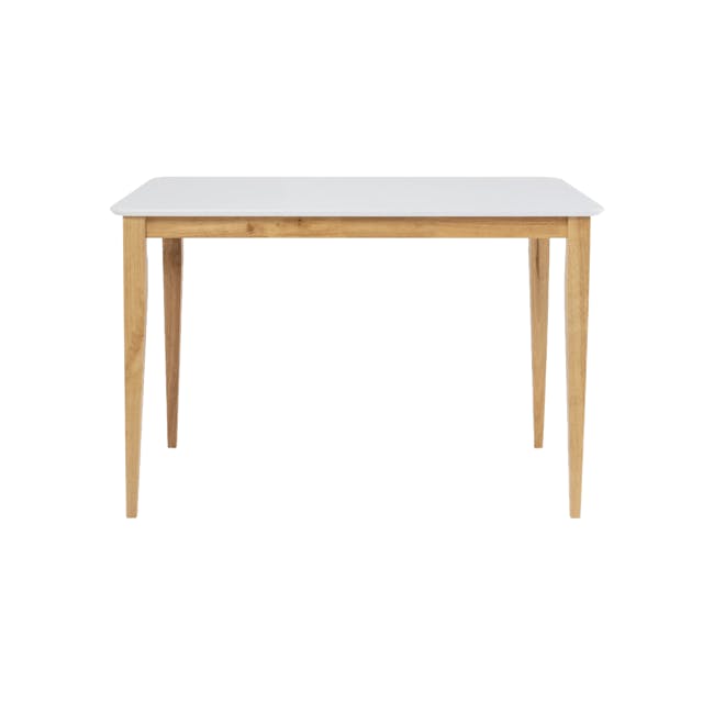 Charmant Dining Table 1.1m - Natural, White with 4 Oslo Chairs in Black - 2