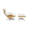 Abner Lounge Chair and Ottoman - White (Genuine Cowhide) - 4
