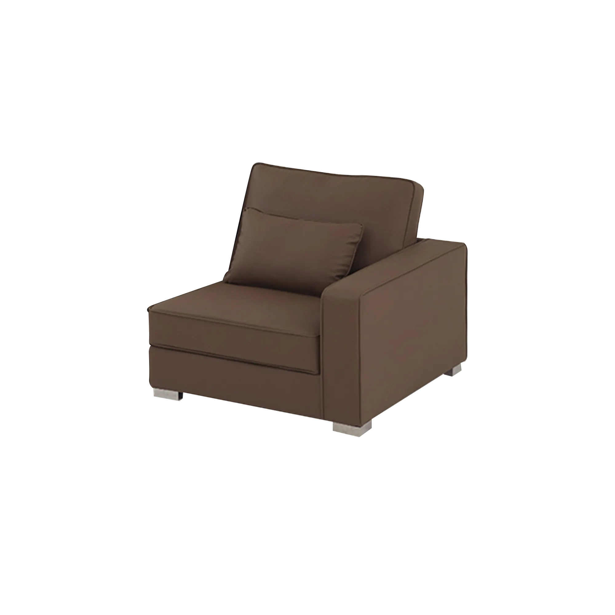 Paris 3 Seater Sofa with Ottoman - Brown (Faux Leather) - 43
