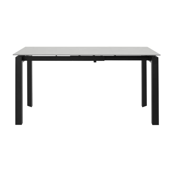 Agnes Extendable Dining Table 1.1-1.6m in Granite Grey (Sintered Stone) with 4 Ormer Dining Chairs in Black - 5