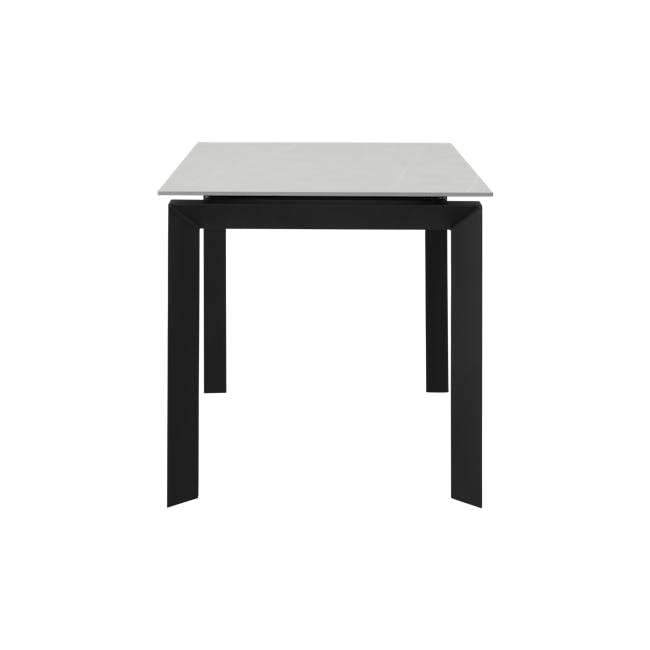 Agnes Extendable Dining Table 1.1-1.6m in Granite Grey (Sintered Stone) with 4 Ormer Dining Chairs in Black - 6