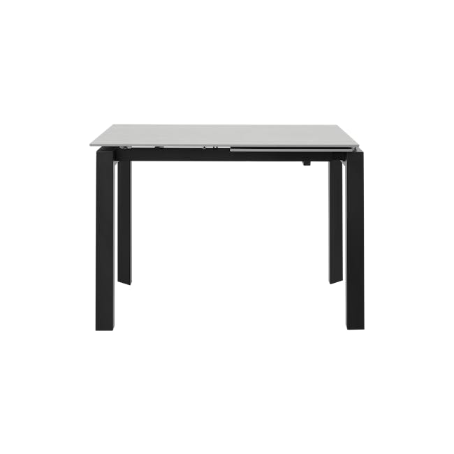 Agnes Extendable Dining Table 1.1-1.6m in Granite Grey (Sintered Stone) with 4 Ormer Dining Chairs in Black - 7