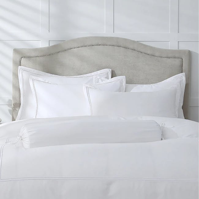 Robinsons Royale 1000TC Embroidered Bed Sheet Set Hotel Collection - White (King only) - 4