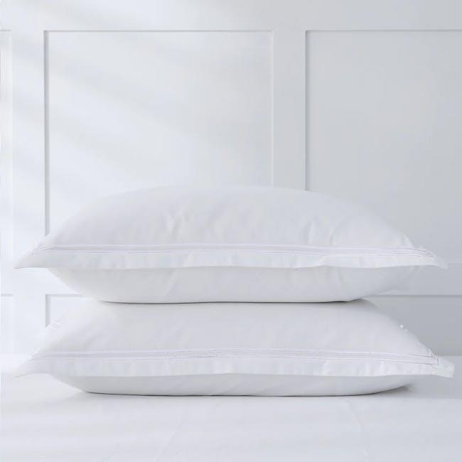 Robinsons Royale 1000TC Embroidered Bed Sheet Set Hotel Collection - White (King only) - 6