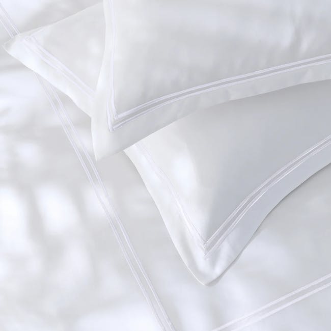 Robinsons Royale 1000TC Embroidered Bed Sheet Set Hotel Collection - White (King only) - 2