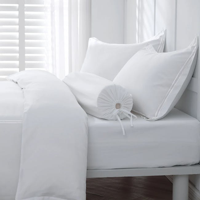 Robinsons Royale 1000TC Embroidered Bed Sheet Set Hotel Collection - White (King only) - 3