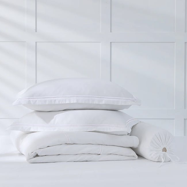 Robinsons Royale 1000TC Embroidered Bed Sheet Set Hotel Collection - White (King only) - 5