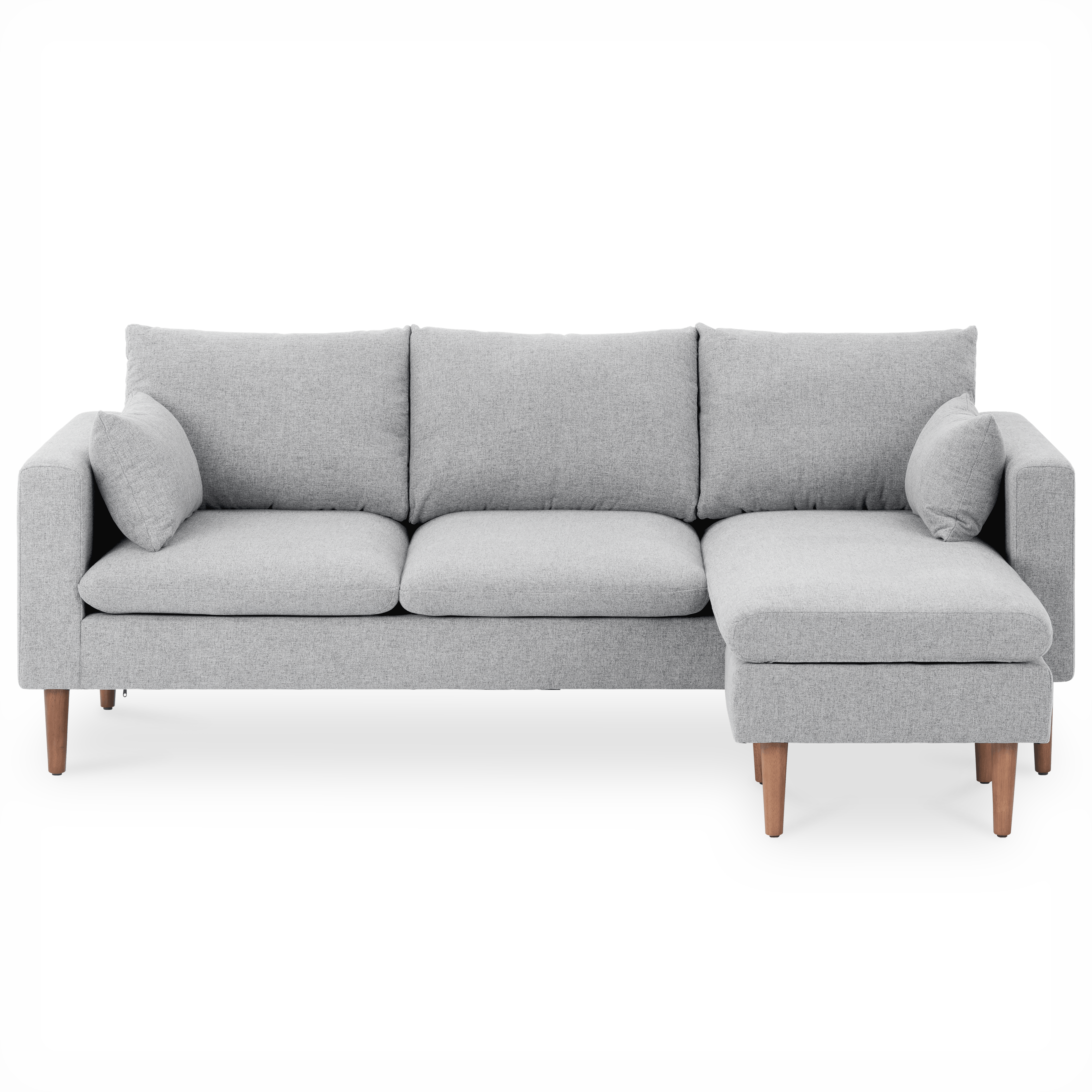 (#186526: full set back + seat cushions) Alicia L-Shaped Sofa - Slate