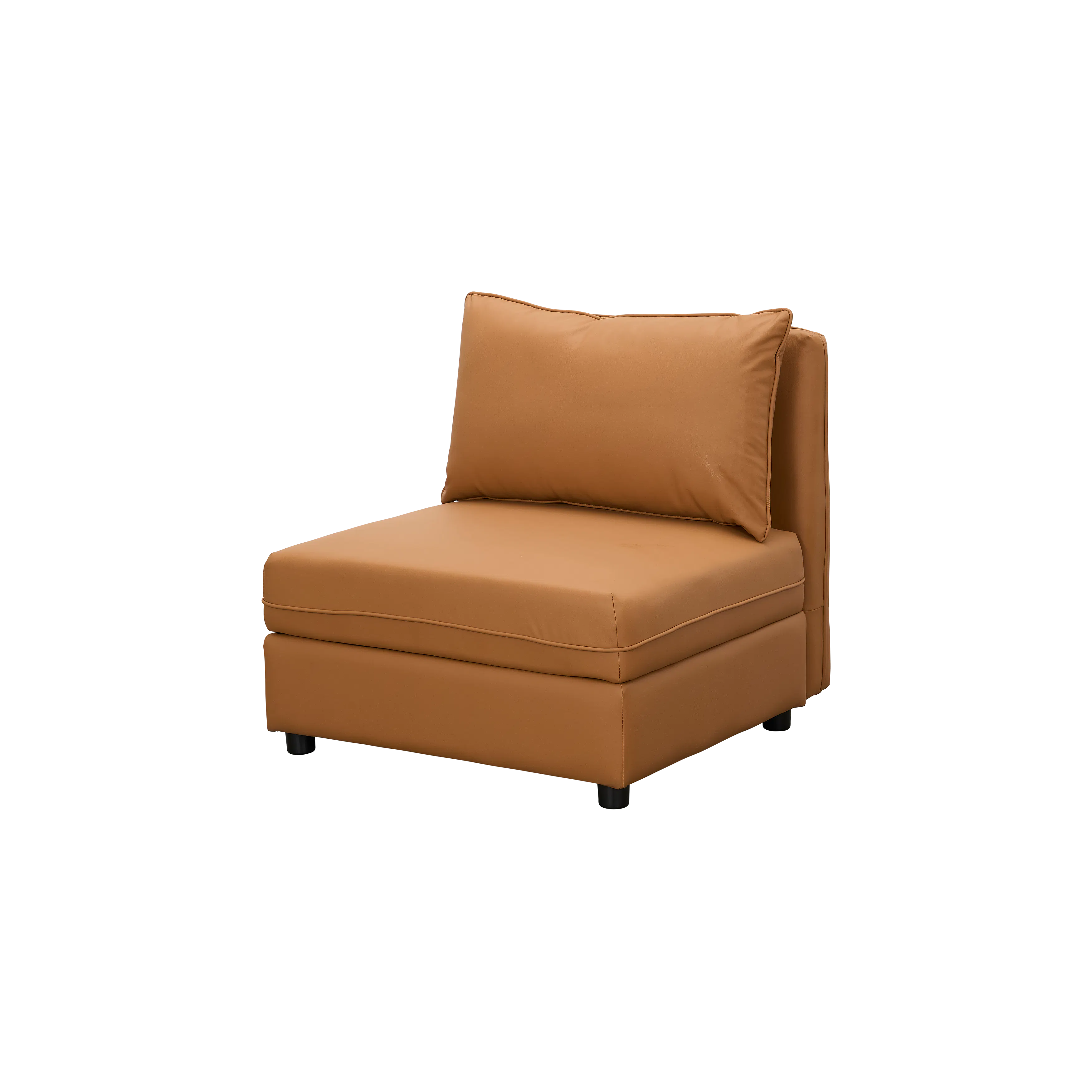 Cameron Large Corner Storage Sofa - Tan (Pet Friendly) - 23 - Brown leather sofa, modern design, cushioned seating