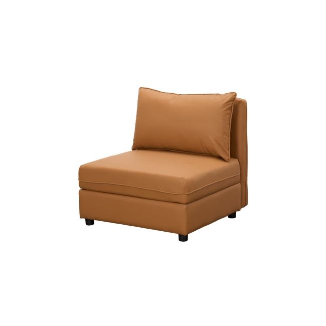 Cameron Large Corner Storage Sofa - Tan (Pet Friendly) - 23 - Brown leather sofa, modern design, cushioned seating
