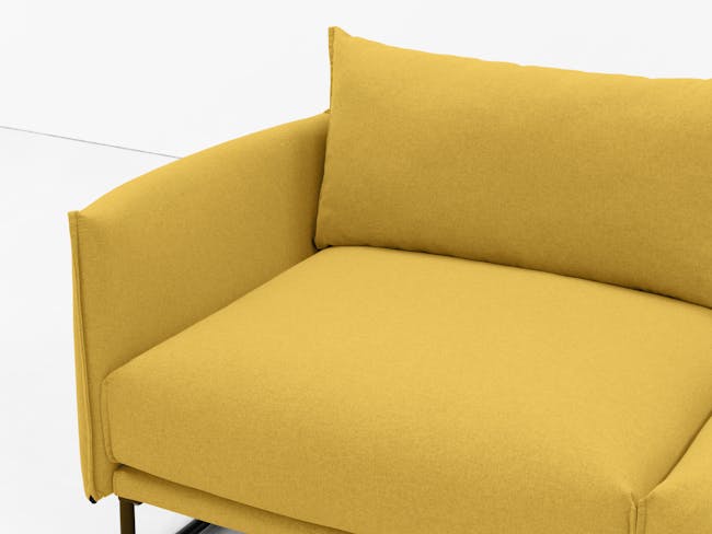 (As-is) Frank 3 Seater Lounge Sofa - Mustard, Down Feathers, Deep Seats - 10