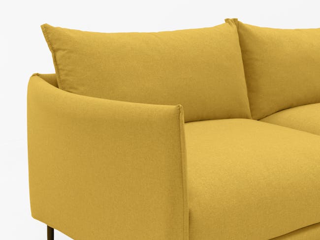(As-is) Frank 3 Seater Lounge Sofa - Mustard, Down Feathers, Deep Seats - 12