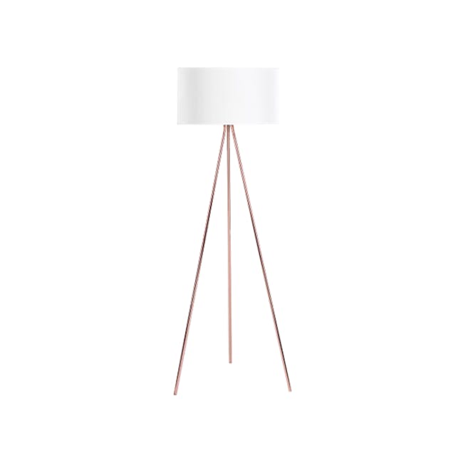 Isabella Floor Lamp - White, Brass - 0