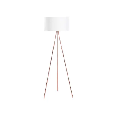 Isabella Floor Lamp - White, Brass