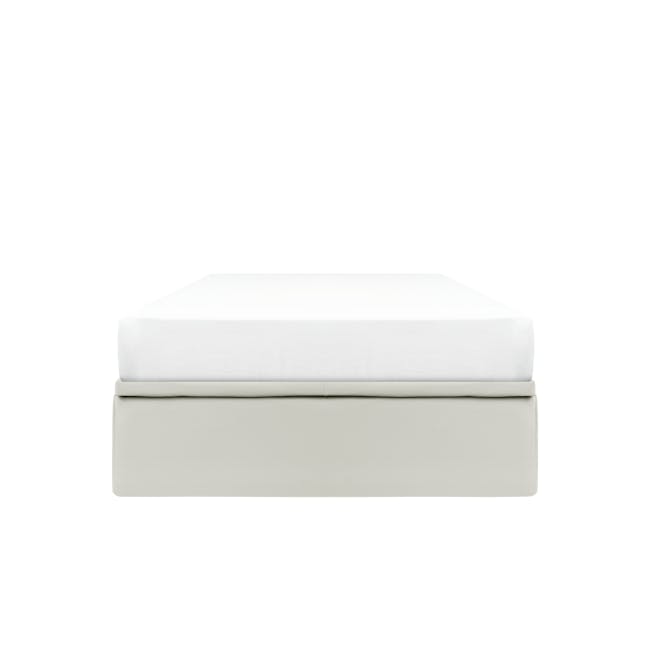 ESSENTIALS Super Single Storage Bed - White (Faux Leather) - 0