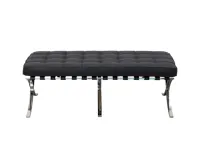 Benton 2 Seater Ottoman - Black (Genuine Cowhide)