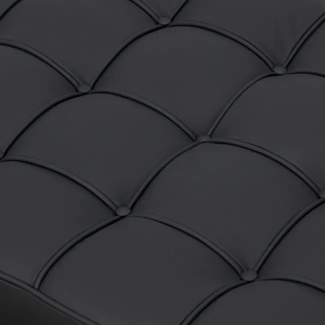 Benton 2 Seater Ottoman - Black (Genuine Cowhide) - 11