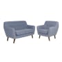Emma 2 Seater Sofa with Emma Armchair - Dusk Blue - 0