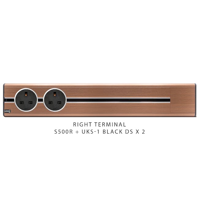 Line8 Power Track 500mm + 2 Adaptors Bundle - Rose Gold - 2 - Sleek and modern design with two right terminal outlets, Dual