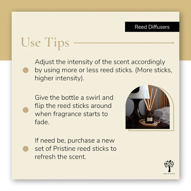 Pristine Aroma Reed Diffuser Hotel Scent - Maldives Villa (2 Sizes) - 6 - Adjust intensity of scent, use more or less reed