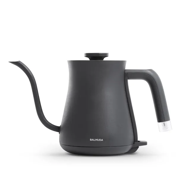 BALMUDA The Pot - Black - 1 - black electric kettle, sleek design, matte finish, ergonomic handle, transparent spout