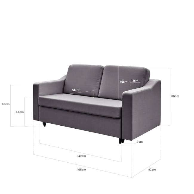 Olfa 2 Seater Sofa Bed - Lilac Grey - 6