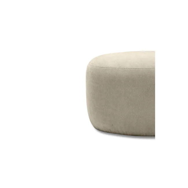 Pebble Ottoman - Ivory (2 Sizes) - 3 - Cream upholstered ottoman, minimalist design, neutral color palette, soft fabric
