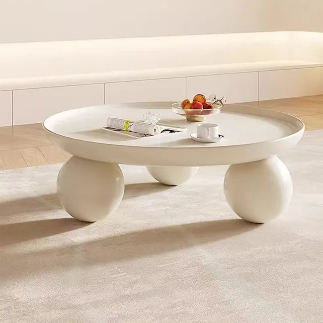 Coco Round Coffee Table - Ivory - 2