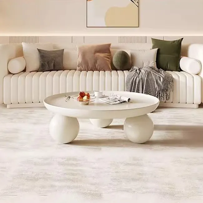 Coco Round Coffee Table - Ivory - 10