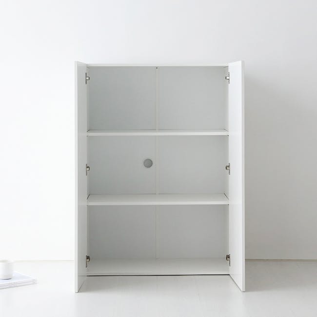 Fikk 2 Door Tall Cabinet - White - 9