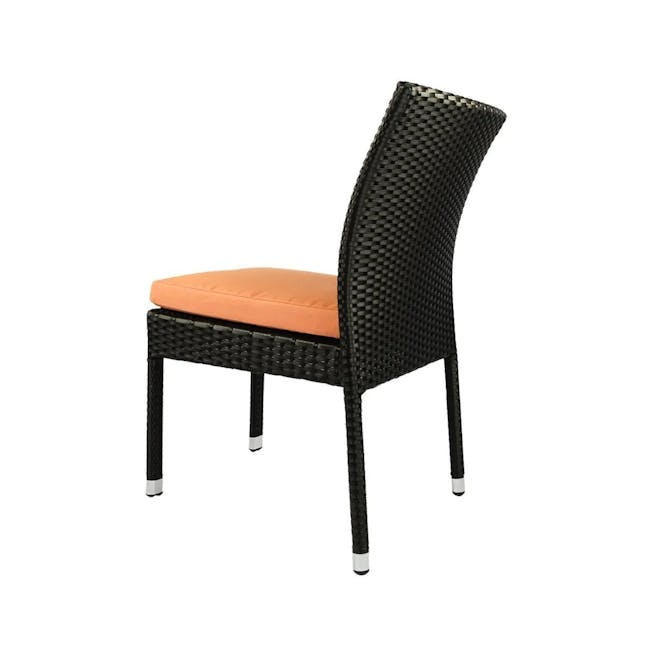 Monde 2 Chair Outdoor Dining Set - Orange Cushion - 3