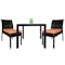 Monde 2 Chair Outdoor Dining Set - Orange Cushion