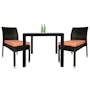 Monde 2 Chair Outdoor Dining Set - Orange Cushion - 0