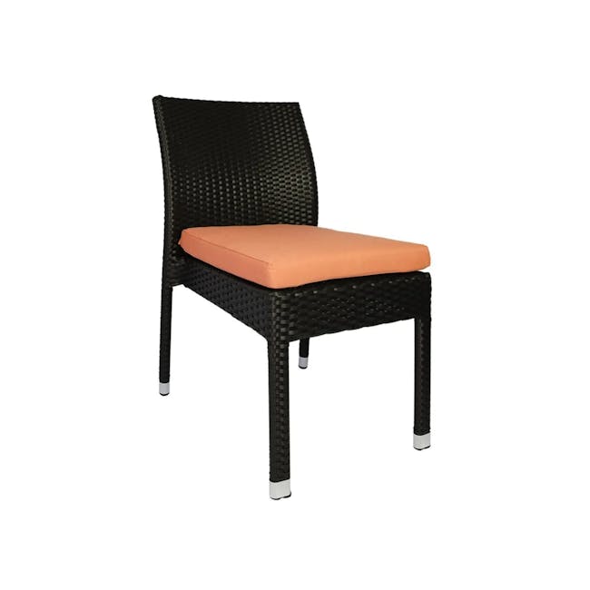 Monde 2 Chair Outdoor Dining Set - Orange Cushion - 1
