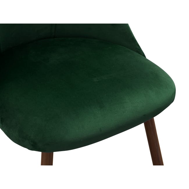 Lana Dining Chair - Walnut, Pine Green (Velvet) - 5