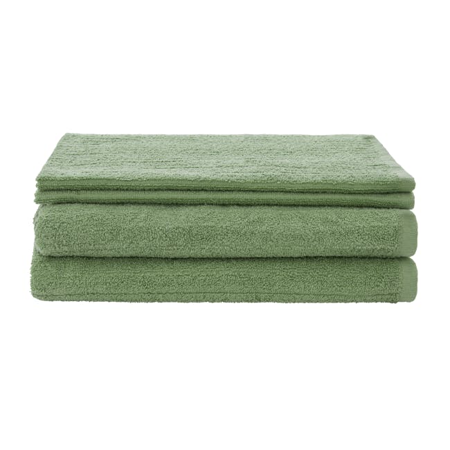 EVERYDAY Bath Towel & Hand Towel - Moss (Set of 4) - 0