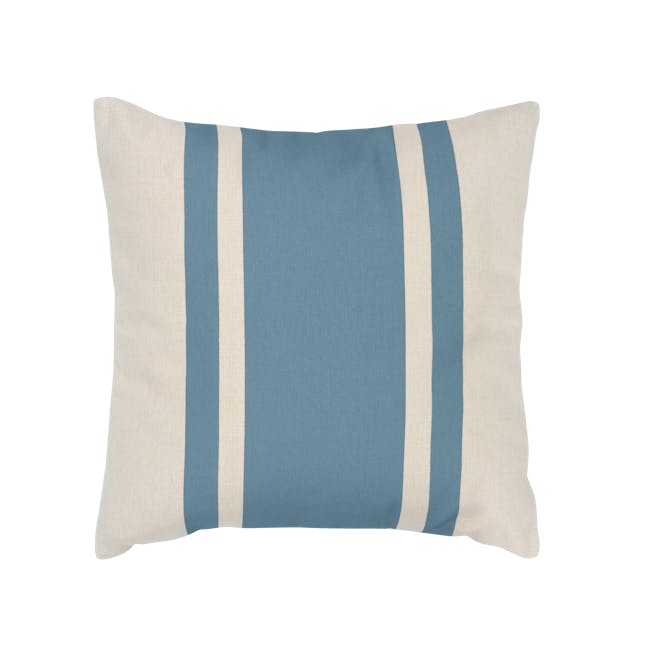 Bold Stripe Linen Cushion Cover - Blue - 0