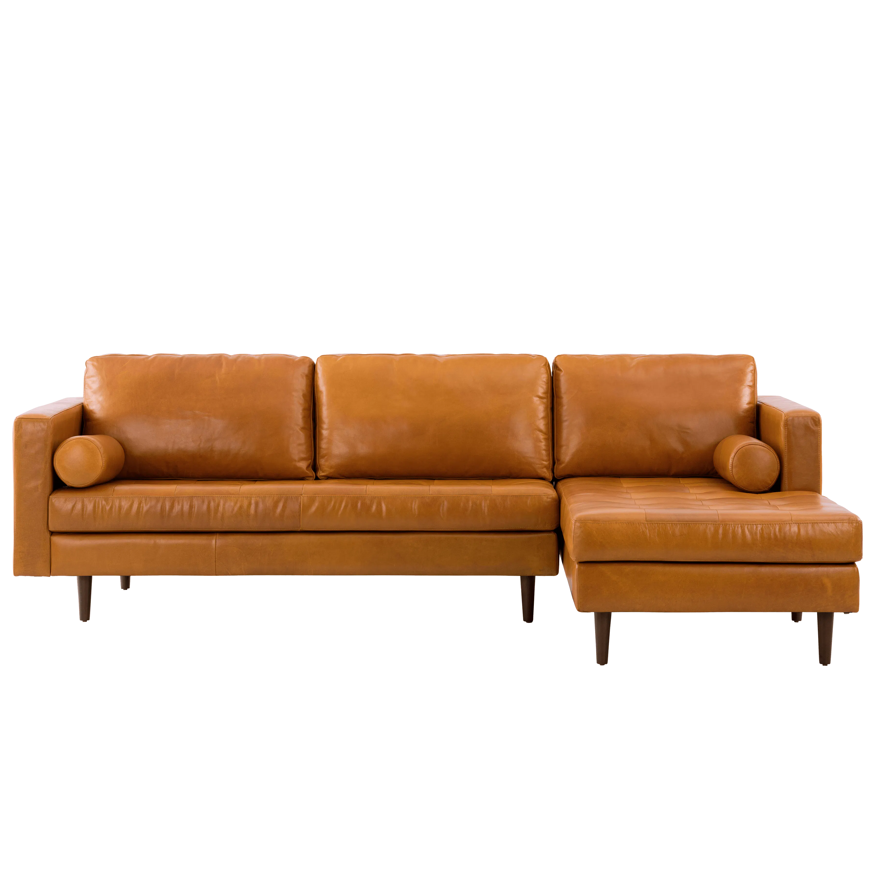 Nolan L Shaped Sofa Butterscotch Premium Waxed Leather