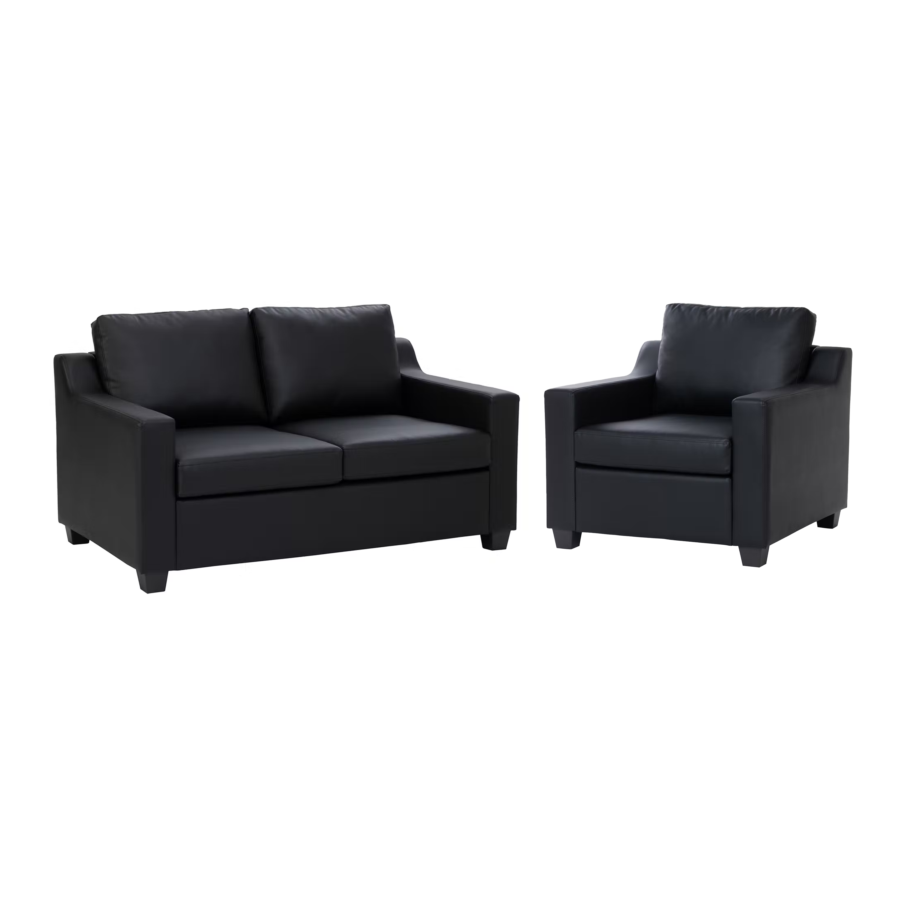 Baleno 2 Seater Sofa with Baleno Armchair - Espresso (Faux Leather) - Image 1