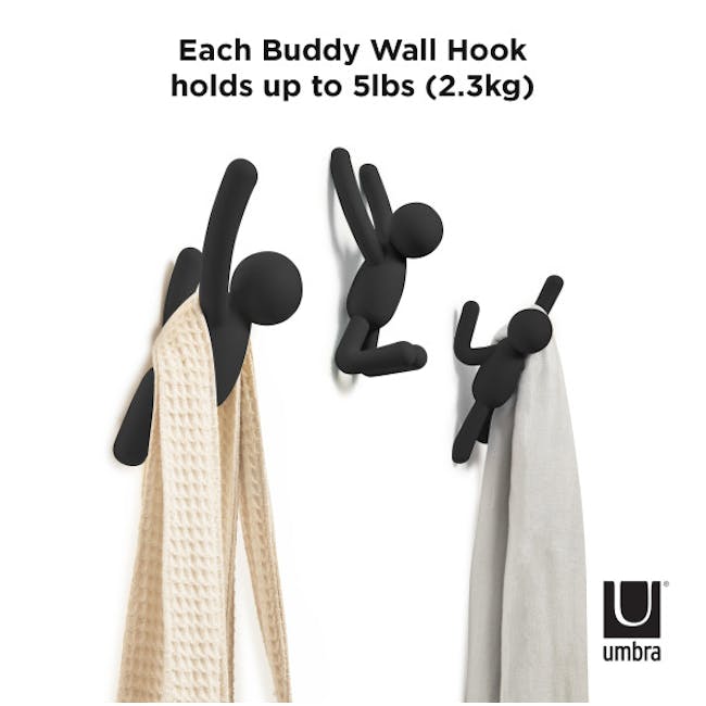 Buddy Wall Hook - Black (Set of 3) - 5