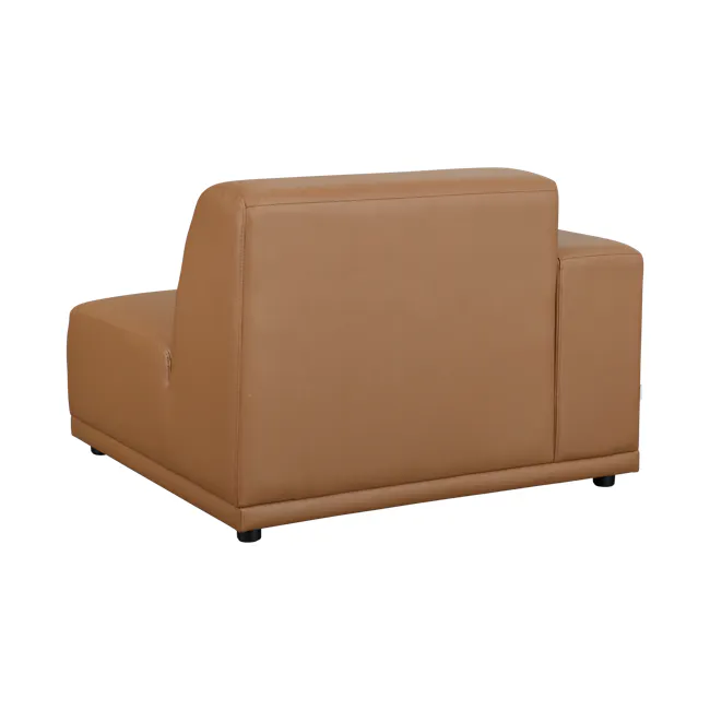 Milan 4 Seater Corner Extended Sofa - Caramel Tan (Faux Leather) - 14 - Leather sofa, tan upholstery, modern design