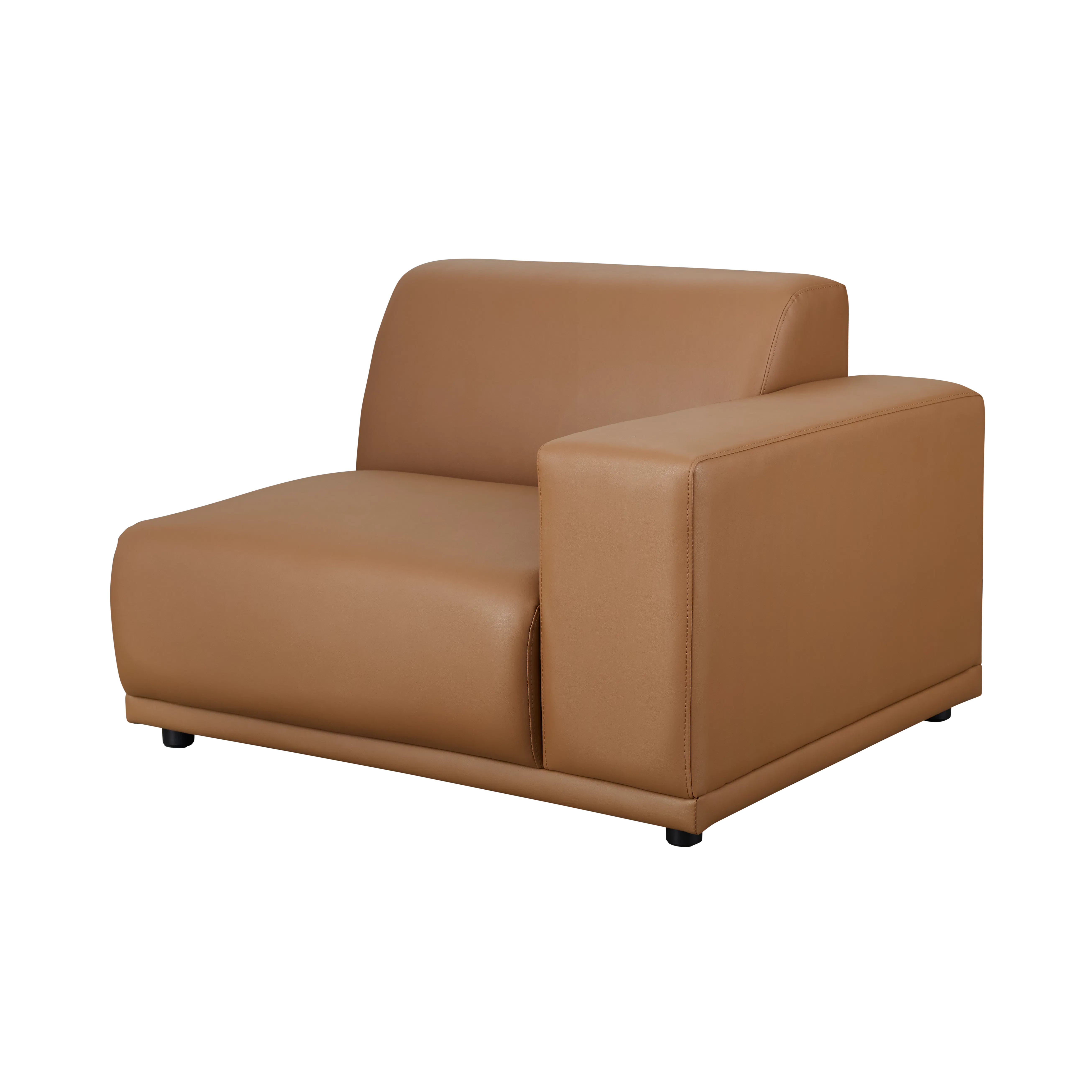Milan 4 Seater Sofa - Caramel Tan (Faux Leather) - 7