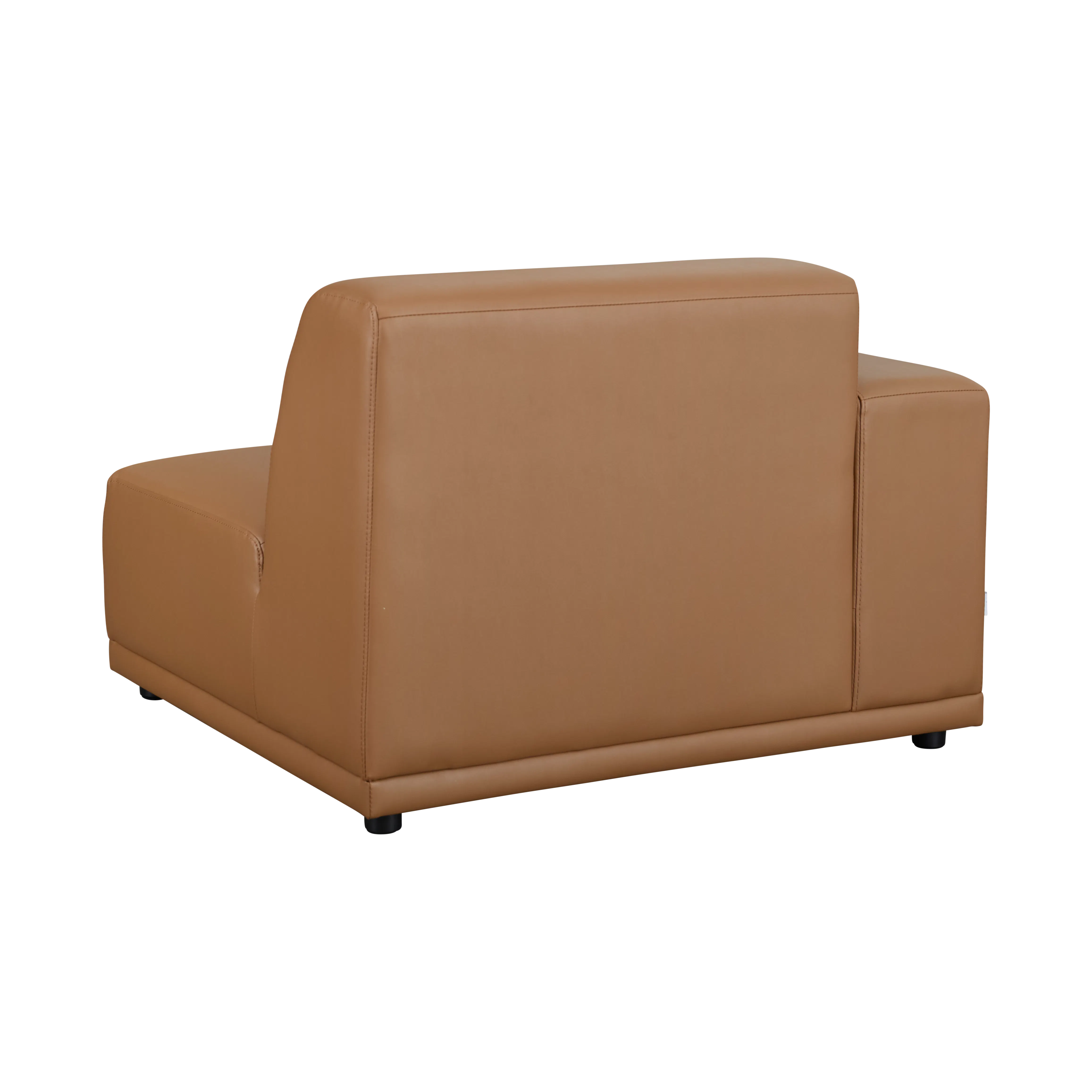 Milan 4 Seater Sofa - Caramel Tan (Faux Leather) - 9 - Leather sofa, tan upholstery, modern design, comfortable seating