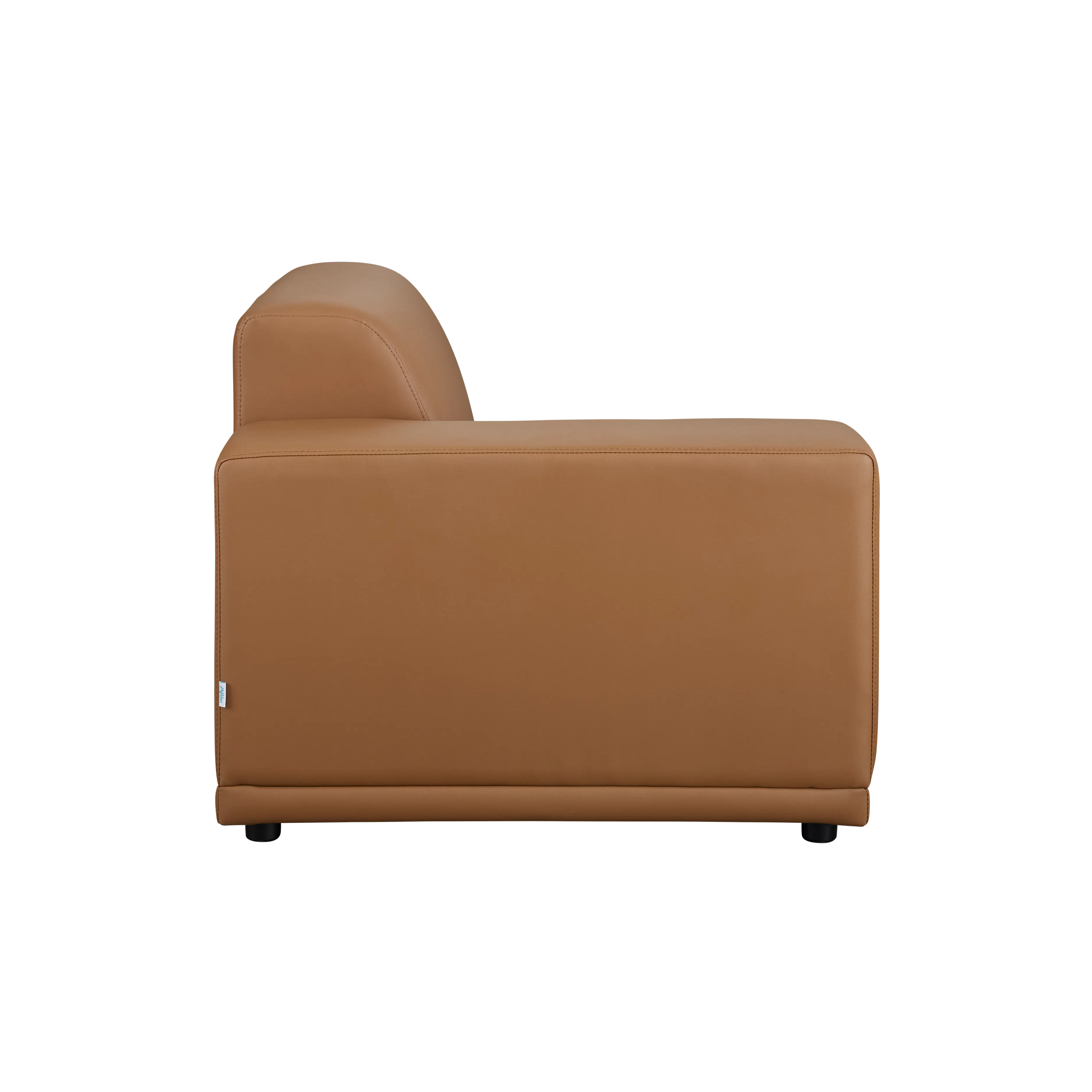 Milan 4 Seater Sofa - Caramel Tan (Faux Leather) - 10 - Brown leather sofa, modern design, comfortable seating, high-quality